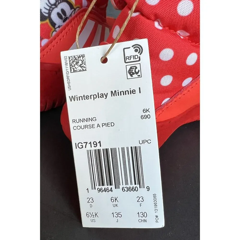 Adidas X Disney Winterplay Minnie Mouse Red Snow Boots 6.5 Baby Size NWB